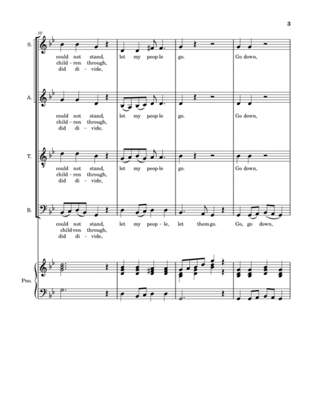 Go Down Moses - SATB choir with piano accompaniment image number null
