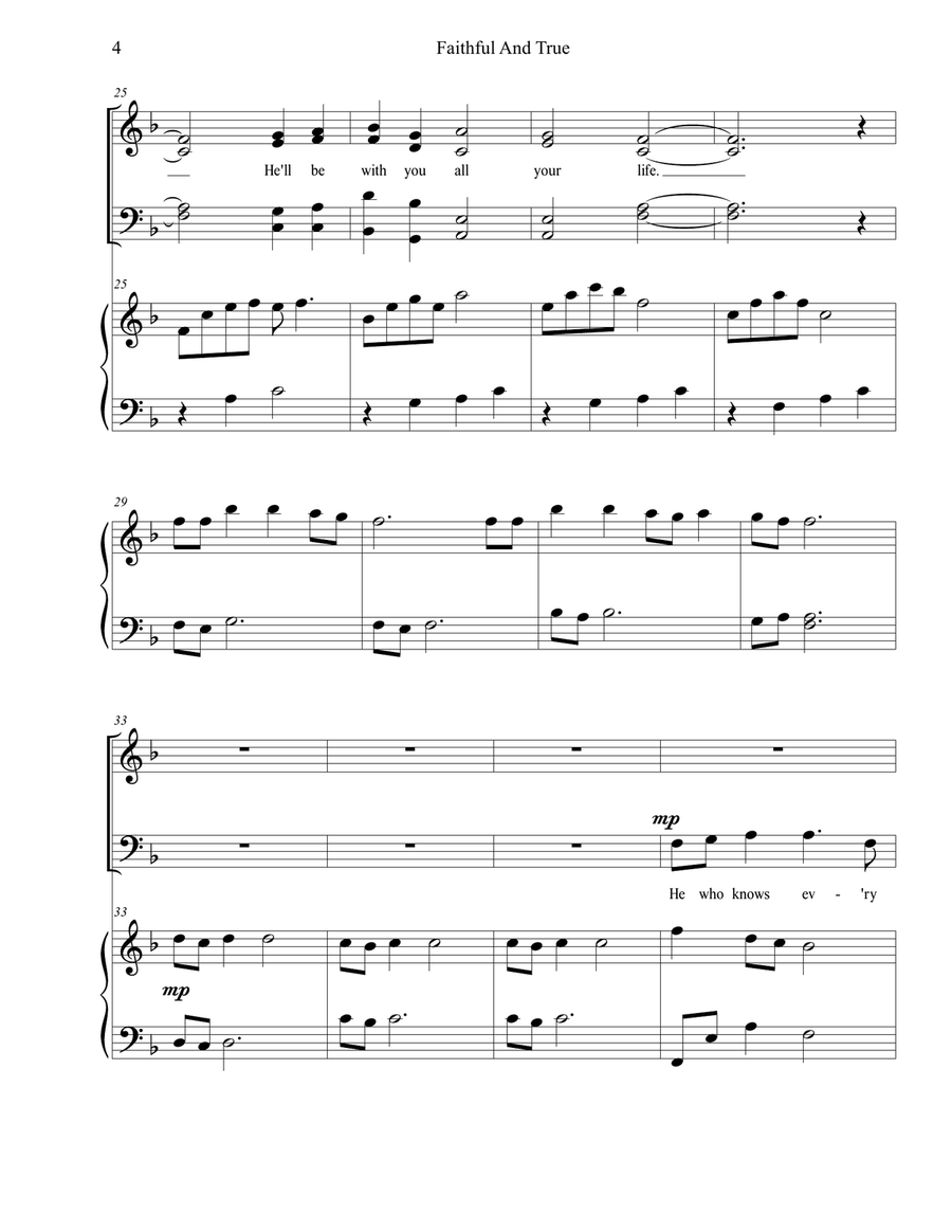 Faithful and True 4-Part scores gallery preview page 4