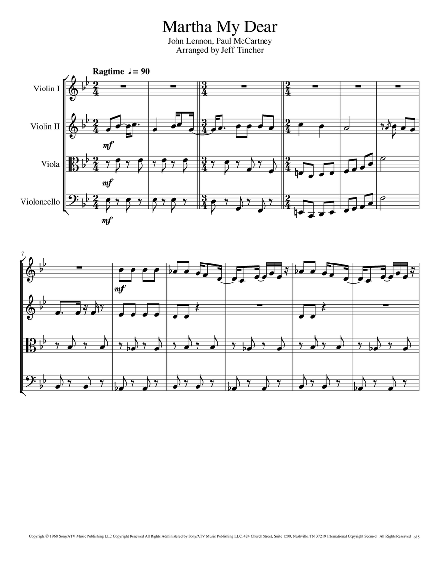 Martha My Dear String Quartet scores gallery preview page 2