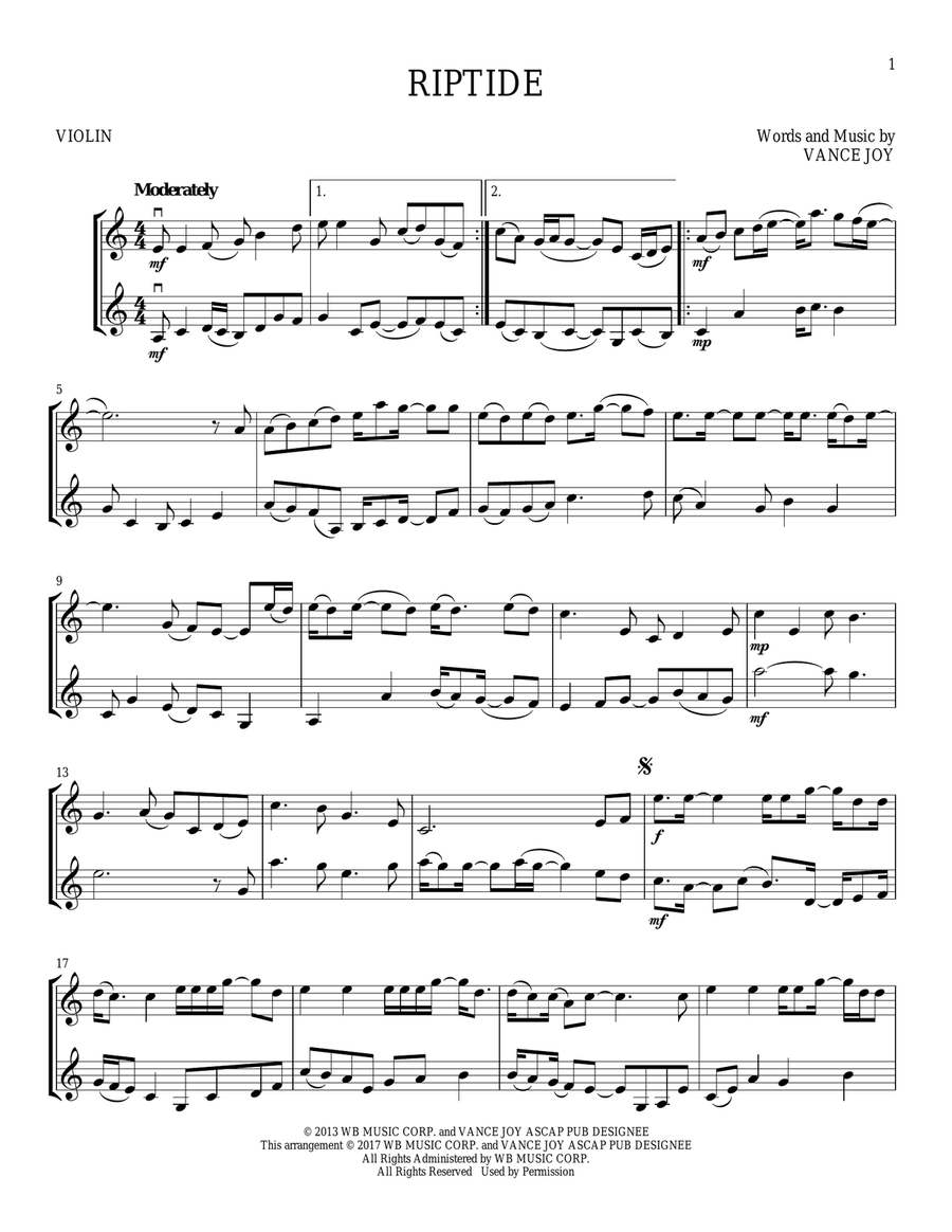Riptide String Duet scores gallery preview page 1
