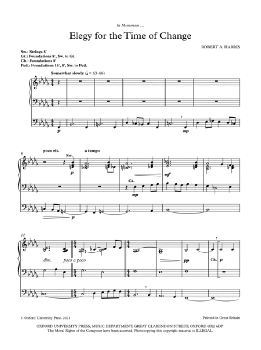 Elegy for the Time of Change Organ scores gallery preview page 3