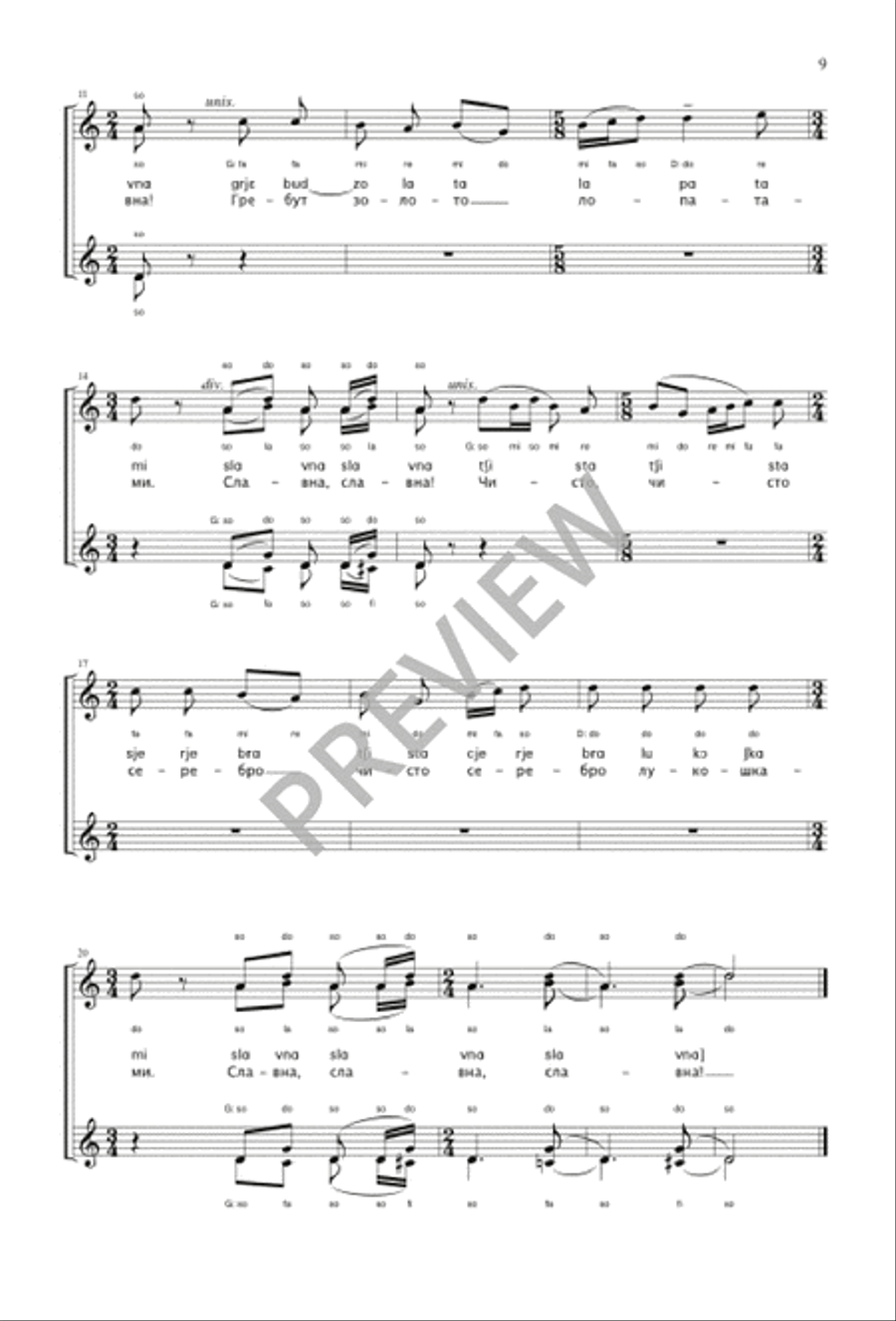 Four Russian Peasant Songs SSAA scores gallery preview page 10