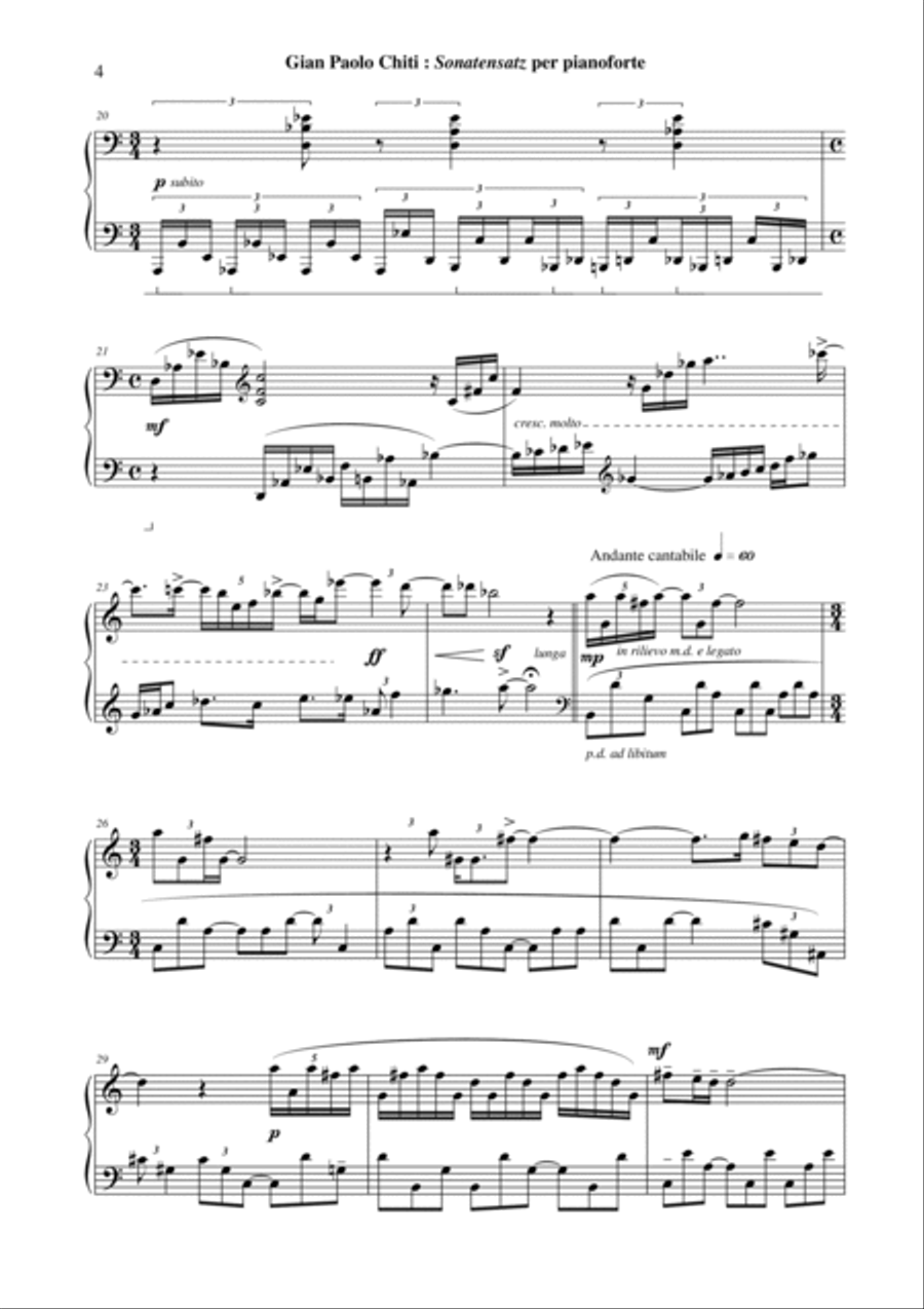 Gian Paolo Chiti: Sonatensatz for piano Piano Solo scores gallery preview page 4