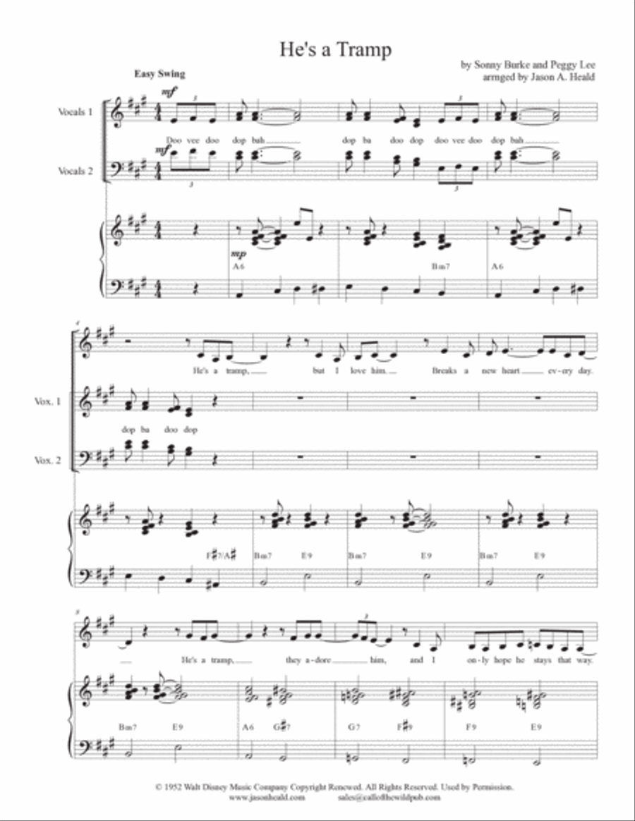 He's A Tramp 4-Part scores gallery preview page 3