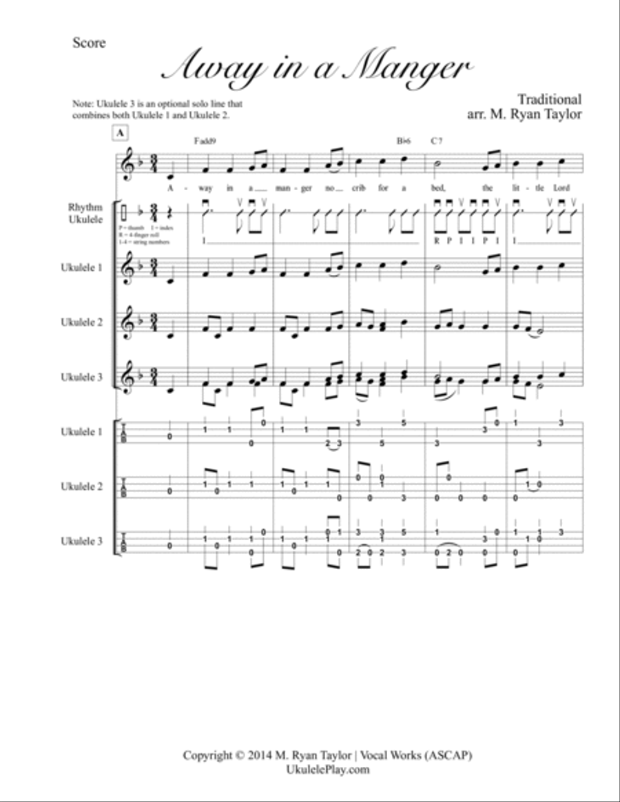 Christmas Carols for Ukulele Orchestra: 12 Classic Carols for Three or More Ukuleles Voice scores gallery preview page 6