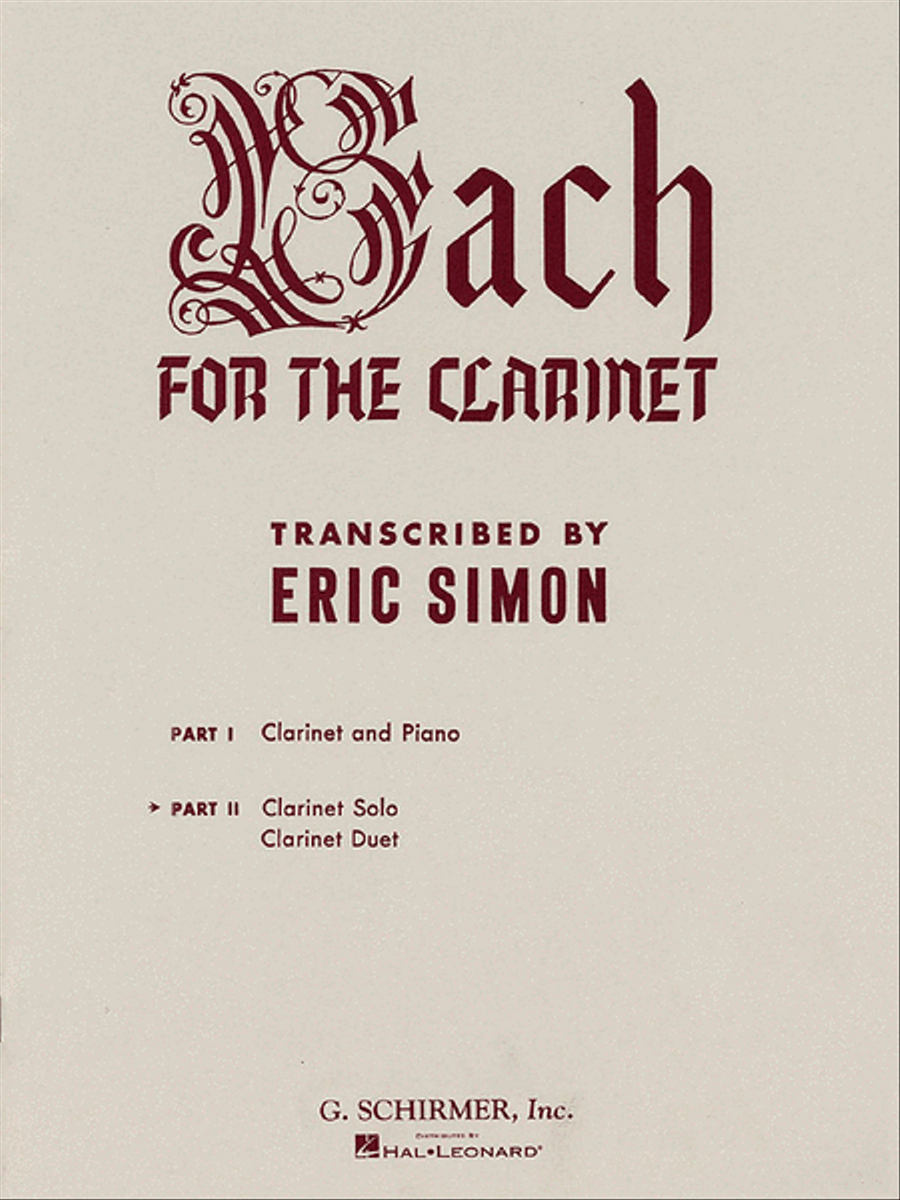 Bach for the Clarinet – Part 2 Clarinet scores gallery preview page 1