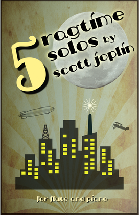 Book cover for Five Ragtime Solos by Scott Joplin for Flute and Piano
