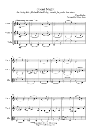 Silent Night (string trio (violin-violin-viola),grades >3,part scores included)
