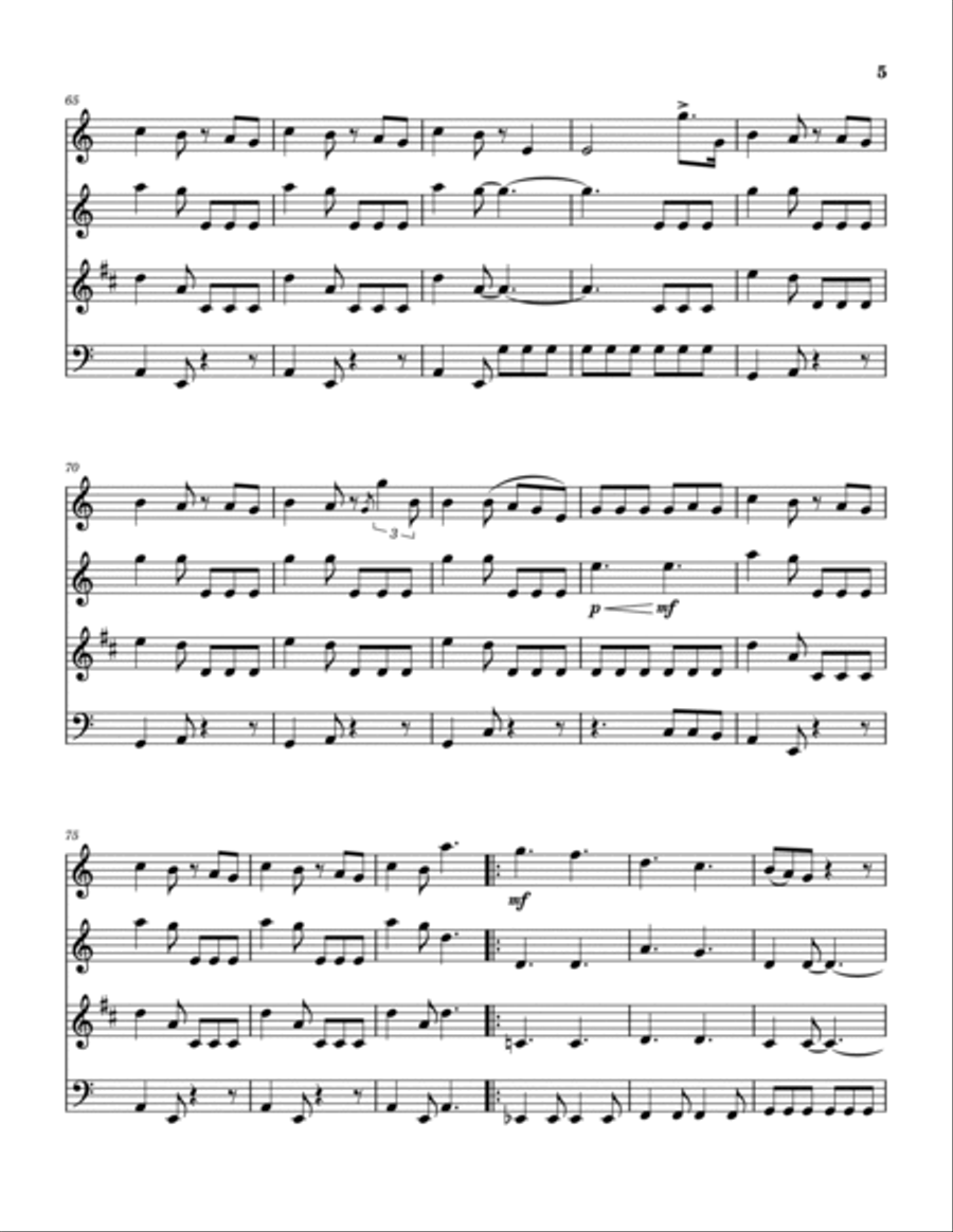 Sail On Sailor Woodwind Quartet scores gallery preview page 6