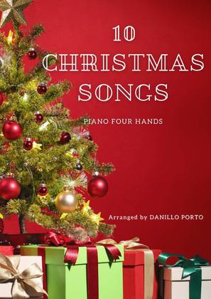 Book cover for 10 Christmas Songs - Piano Four Hands