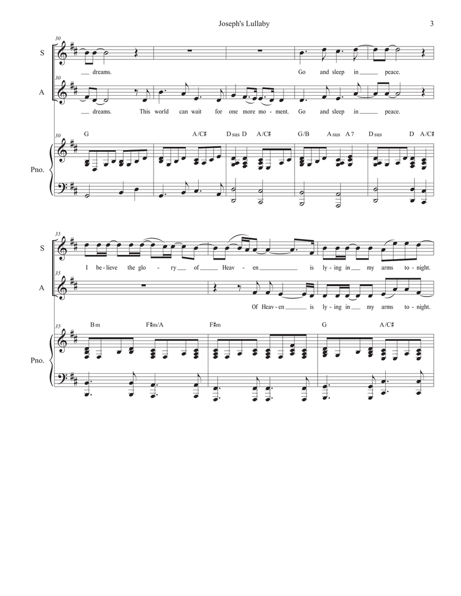 Joseph's Lullaby Joseph's Lullaby Alto Voice scores gallery preview page 3