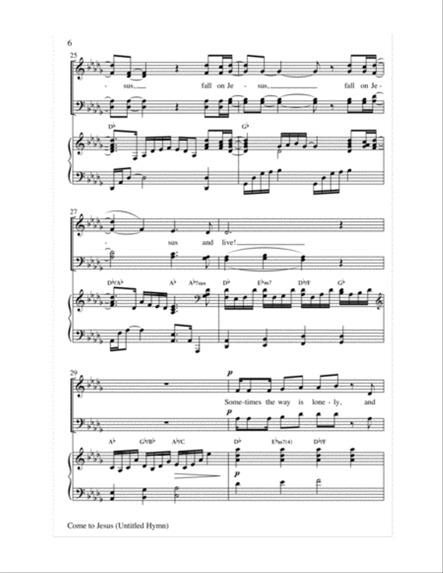 Come to Jesus (Untitled Hymn) 4-Part scores gallery preview page 7