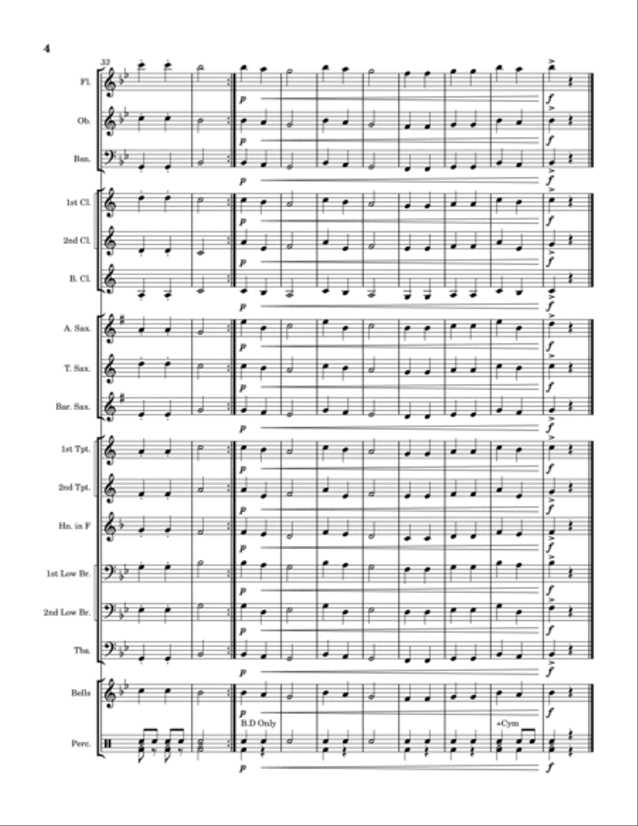 Hot Cross Buns March Concert Band scores gallery preview page 4