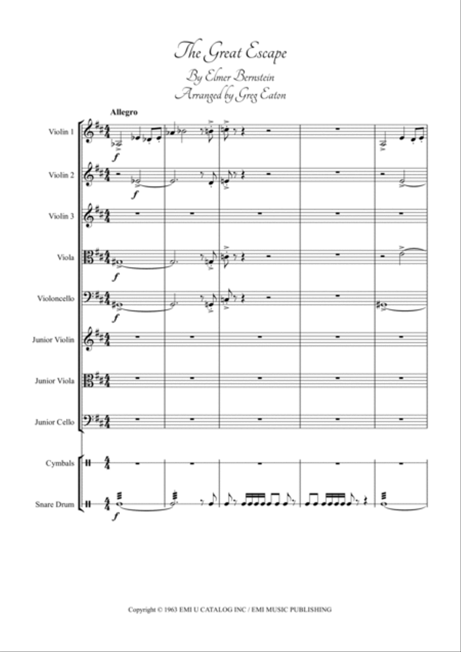 The Great Escape March String Trio scores gallery preview page 2