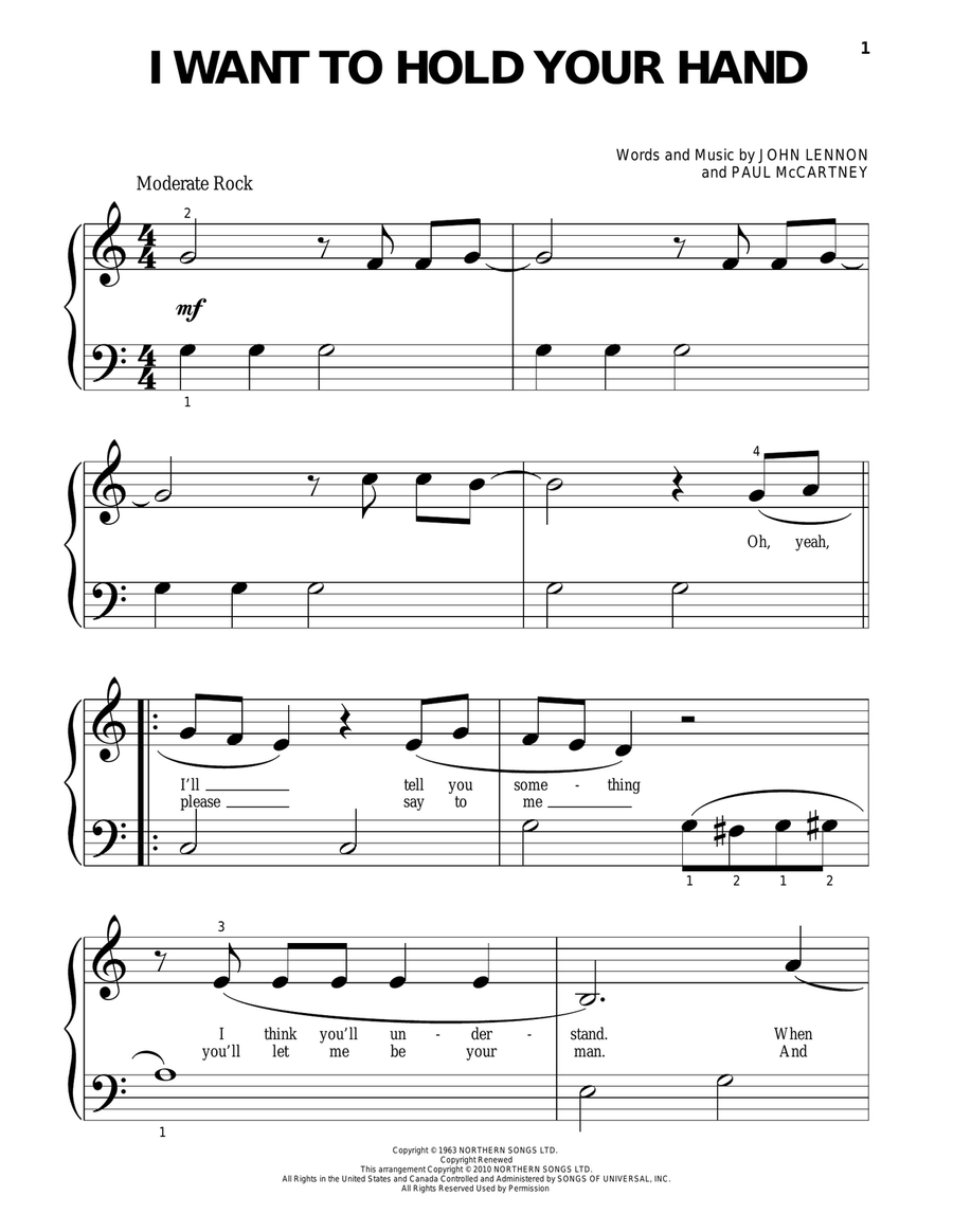 I Want To Hold Your Hand I Want To Hold Your Hand Piano Solo scores gallery preview page 1