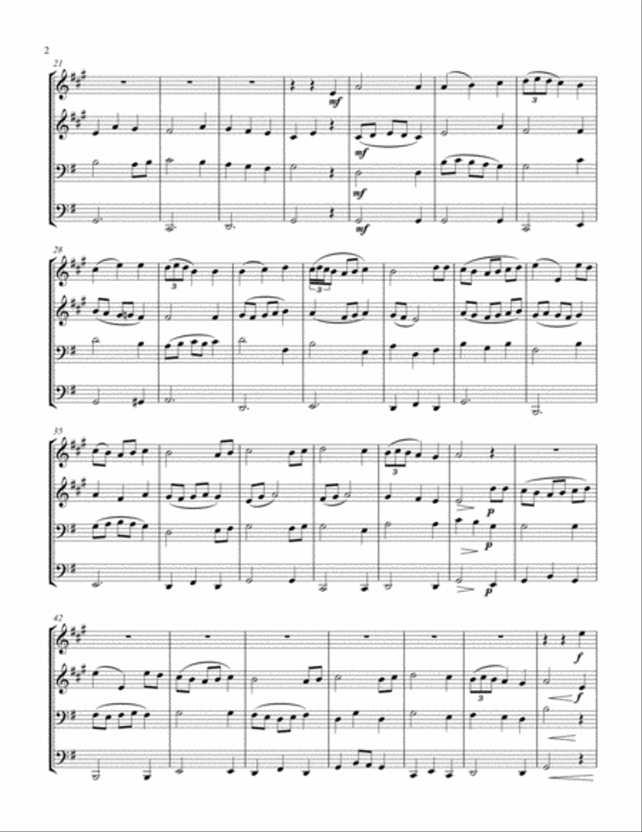 Gloucestershire Wassail (Brass Quartet) Brass Quartet scores gallery preview page 2