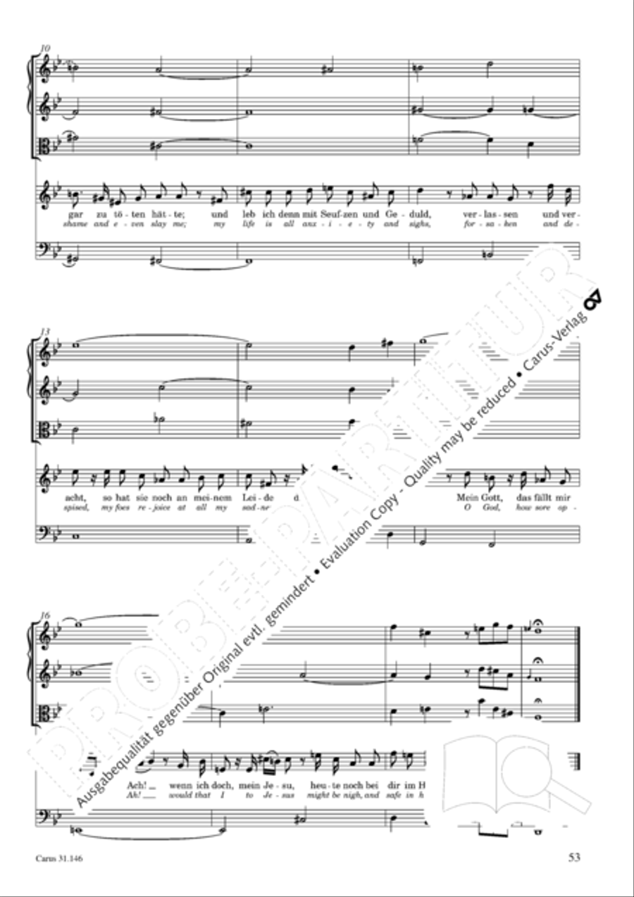 Through bitter tribulation we enter into God's kingdom (Wir mussen durch viel Trubsal in das Reich Gottes eingehen) 4-Part scores gallery preview page 54