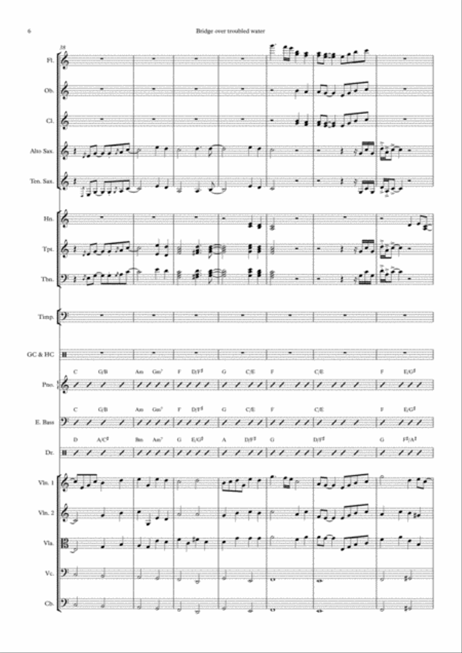 Bridge Over Troubled Water Large Ensemble scores gallery preview page 6