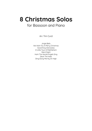 Book cover for 8 Christmas Solos for Bassoon and Piano