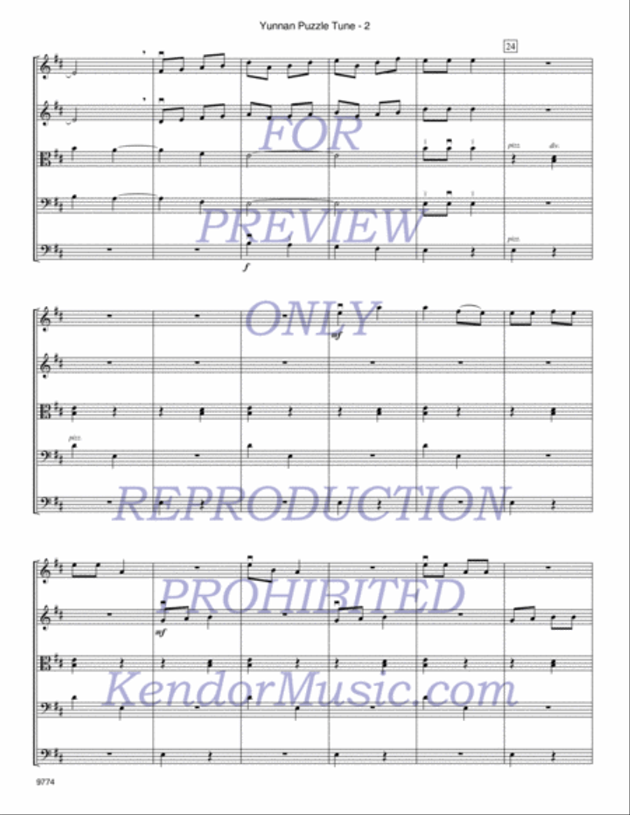 Yunnan Puzzle Tune String Orchestra scores gallery preview page 3
