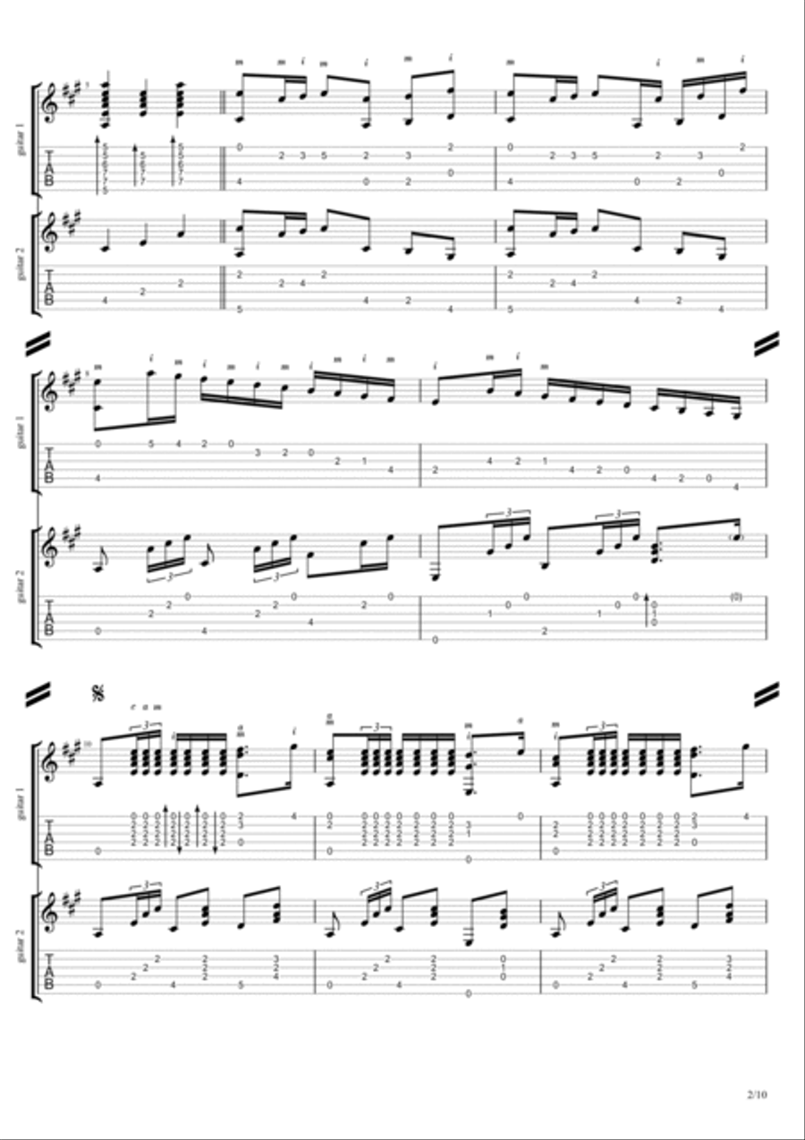 Panaderos Flamencos notes+tabs for 2 guitars Acoustic Guitar scores gallery preview page 2
