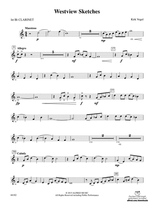 Westview Sketches: 1st B-flat Clarinet