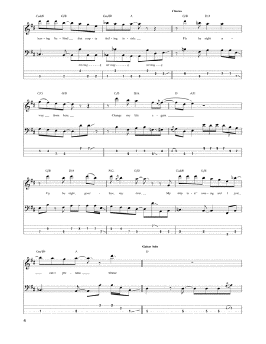 Fly By Night Fly By Night Guitar Tablature scores gallery preview page 4