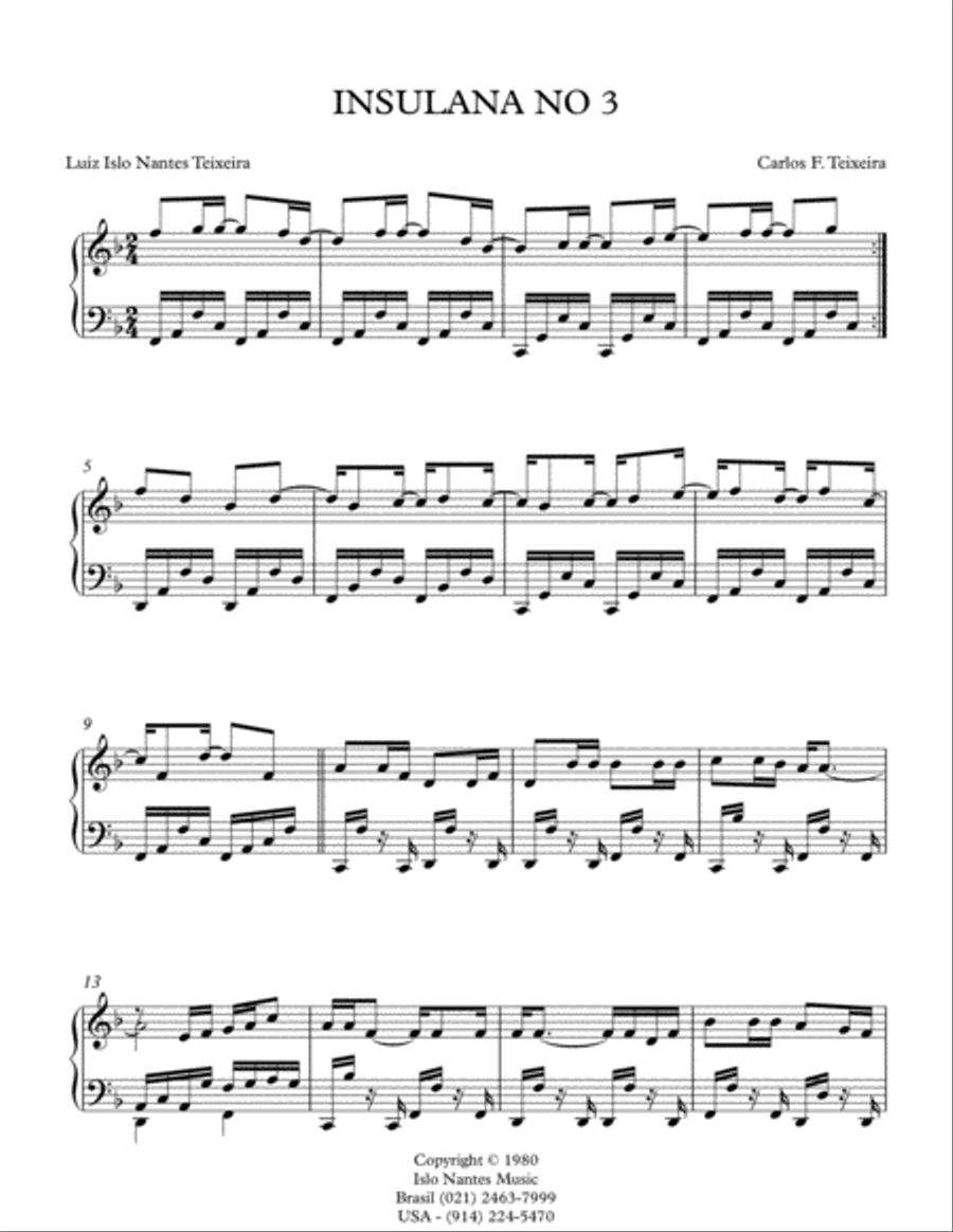 INSULANA NO 3 INSULANA NO 3 Piano Solo scores gallery preview page 1