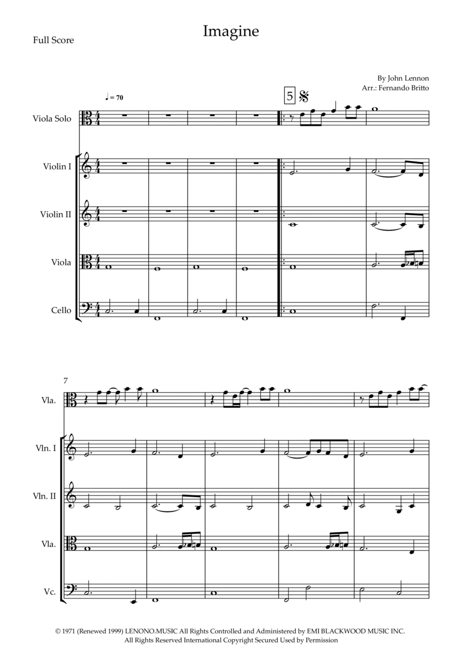 Imagine String Quintet scores gallery preview page 1
