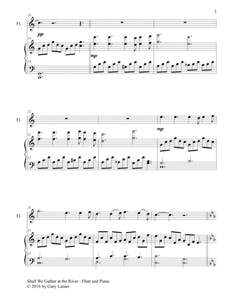 SHALL WE GATHER AT THE RIVER (Duet – Flute & Piano with Score/Part) image number null