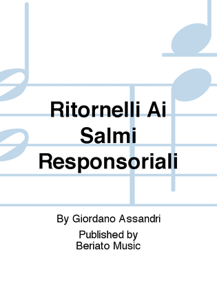 Book cover for Ritornelli Ai Salmi Responsoriali