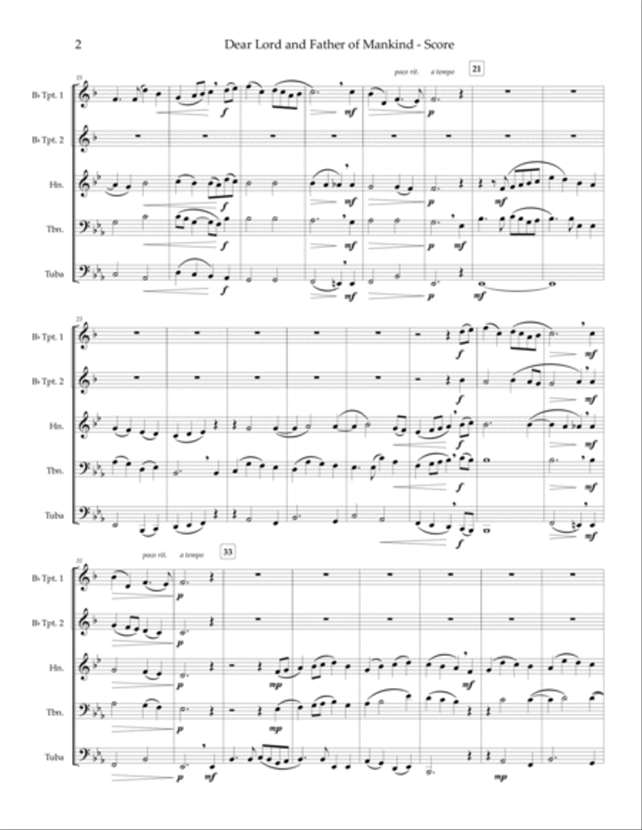 Dear Lord and Father of Mankind (REPTON) - brass quintet Brass Quintet scores gallery preview page 4