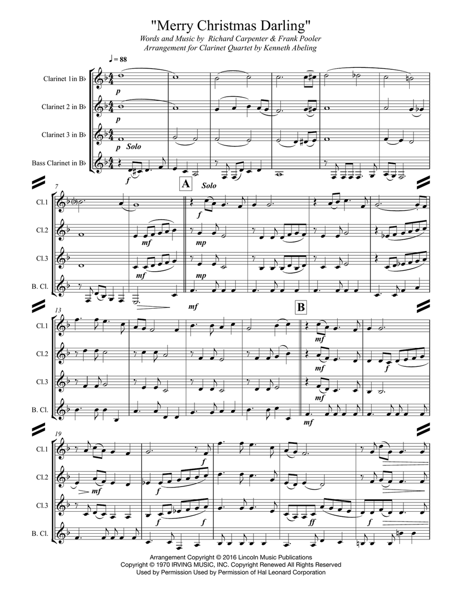 Merry Christmas, Darling Woodwind Ensemble scores gallery preview page 2