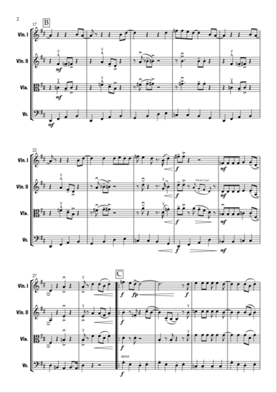 Crazy Little Thing Called Love String Quartet scores gallery preview page 3
