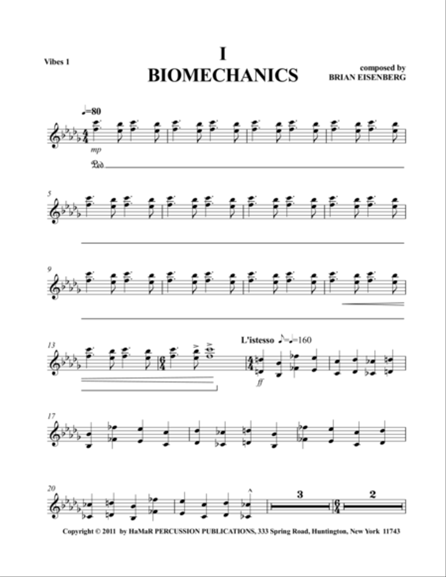 I Biomechanics Marimba scores gallery preview page 1