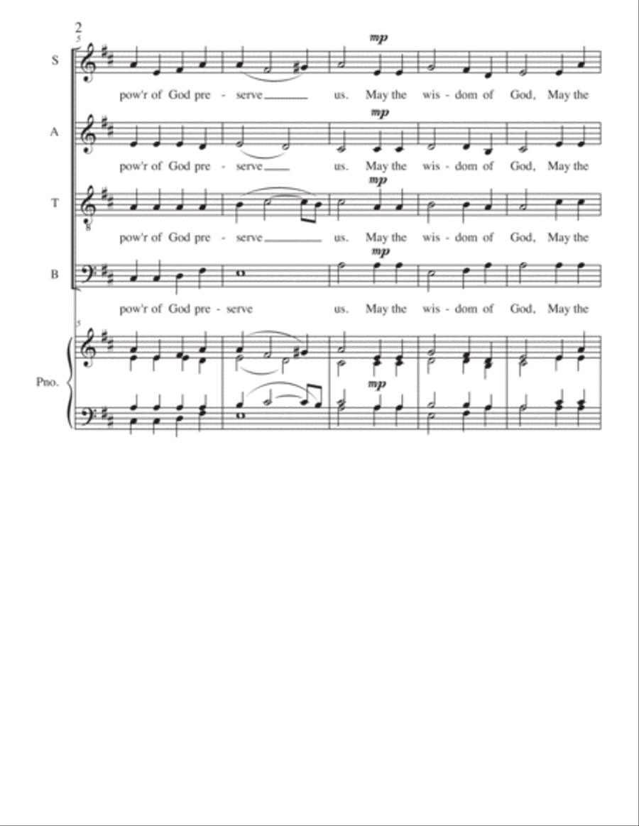 Benediction for SATB a cappella choir 4-Part scores gallery preview page 3