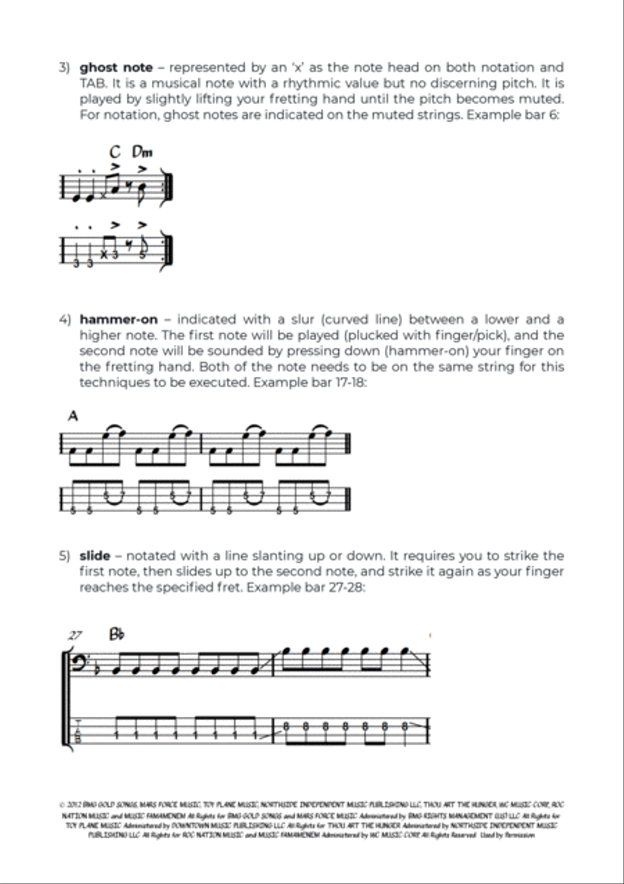 Locked Out Of Heaven Bass Guitar scores gallery preview page 4