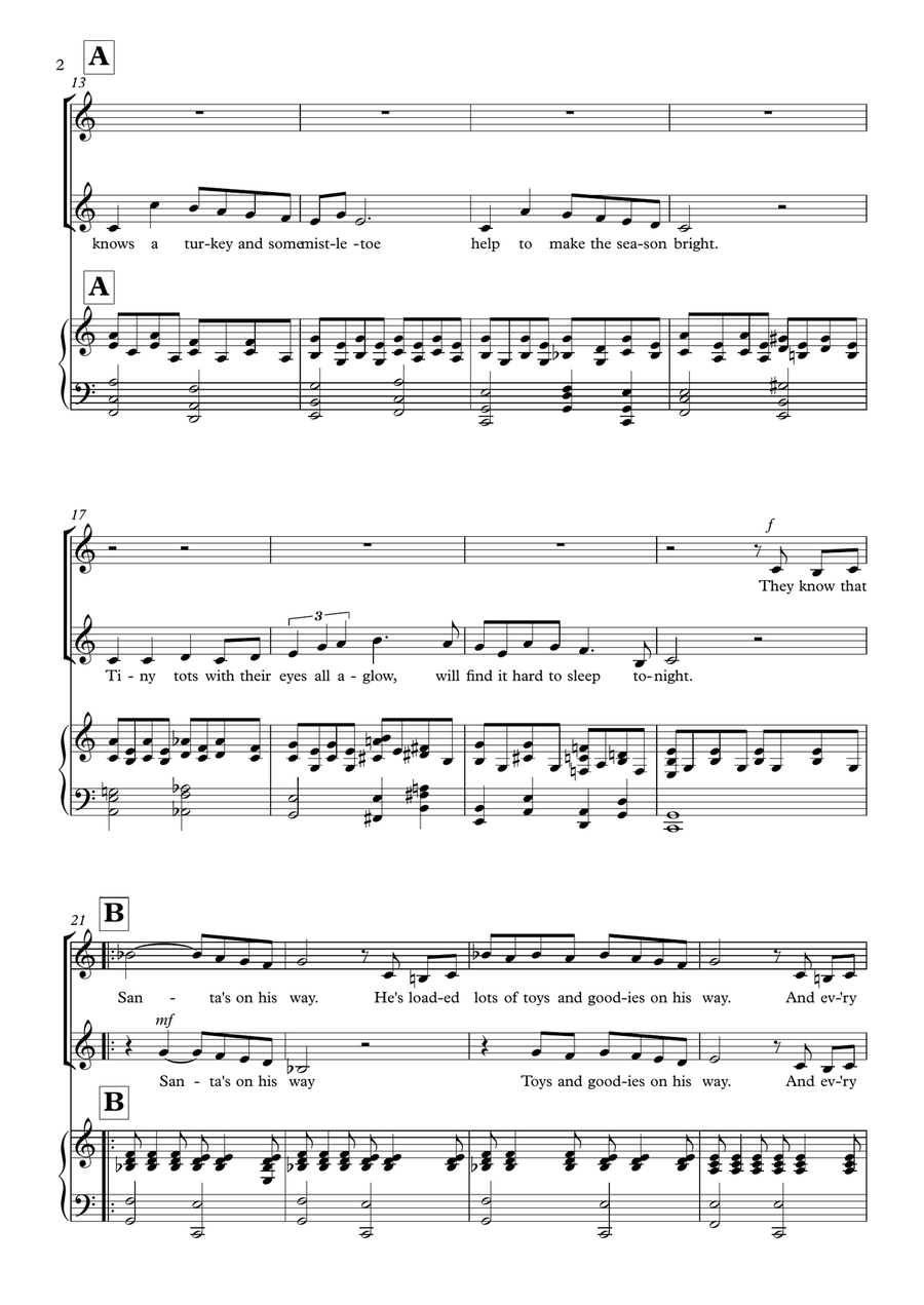 The Christmas Song (chestnuts Roasting On An Open Fire) Choir scores gallery preview page 2