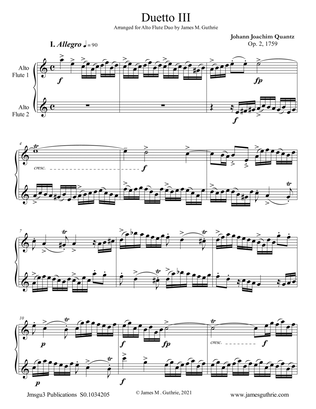 Quantz: Duetto Op. 2 No. 3 for Alto Flute Duo