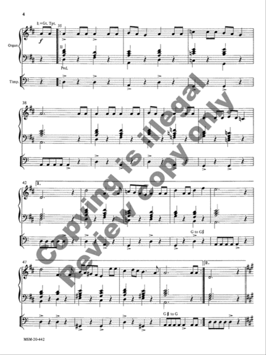 Dance Prelude on Thine Is the Glory Organ scores gallery preview page 8