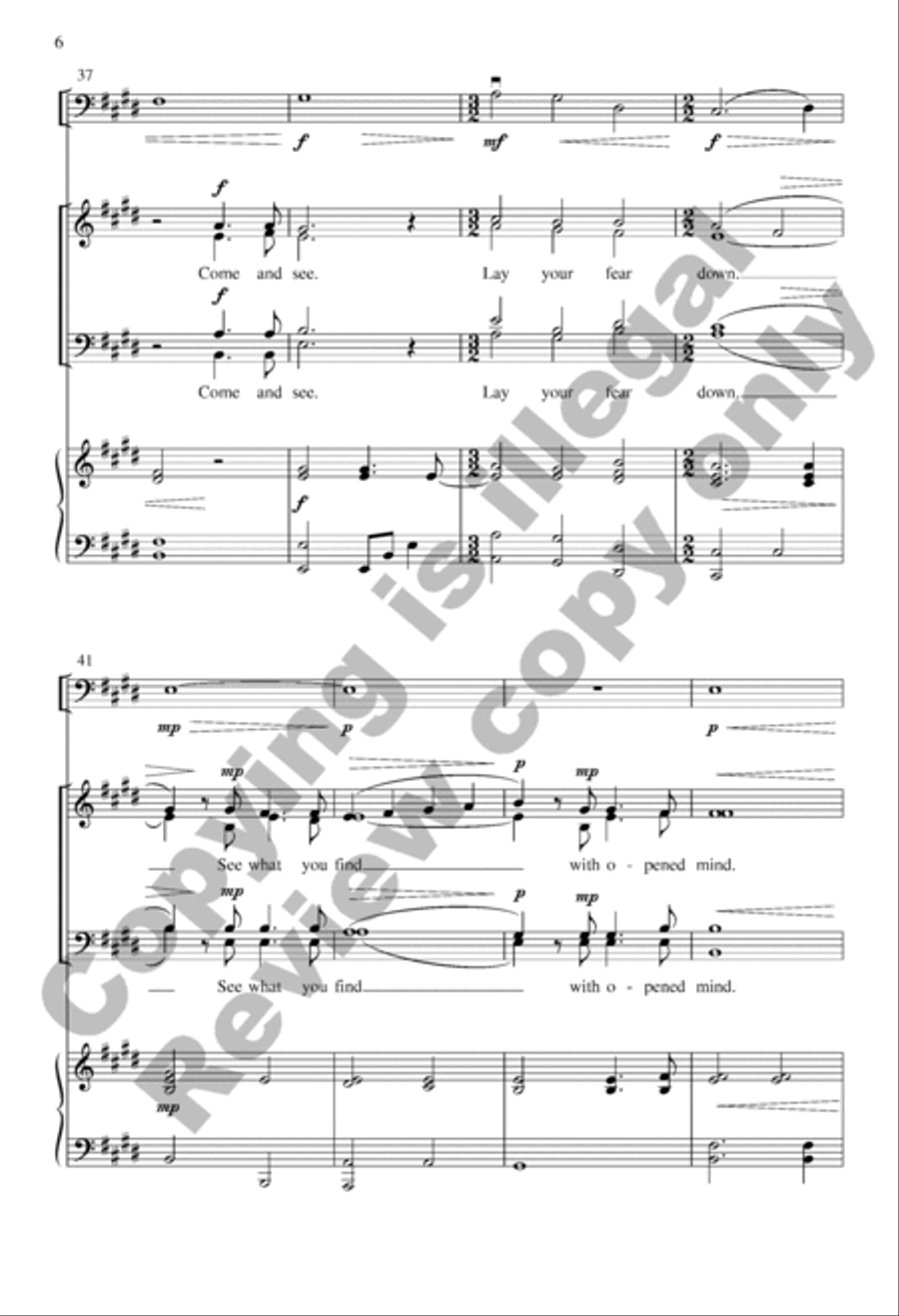 Come and See (Choral Score) 4-Part scores gallery preview page 6