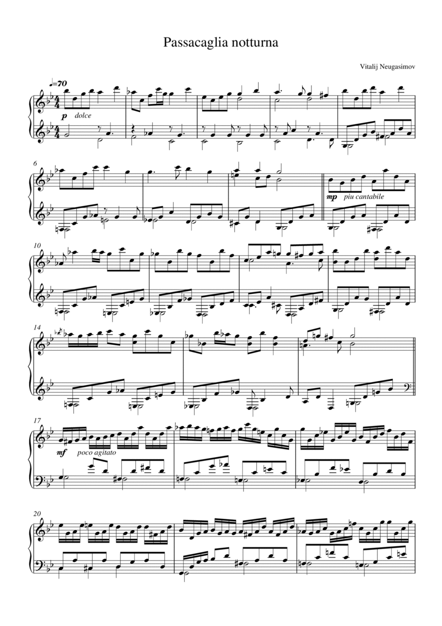 Passacaglia Notturna Passacaglia Notturna Piano Solo scores gallery preview page 1