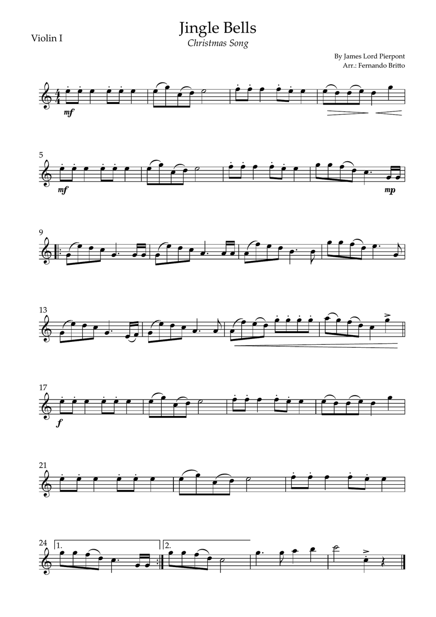Jingle Bells (Christmas Song) for String Quartet Jingle Bells (Christmas Song) for String Quartet String Quartet scores gallery preview page 3