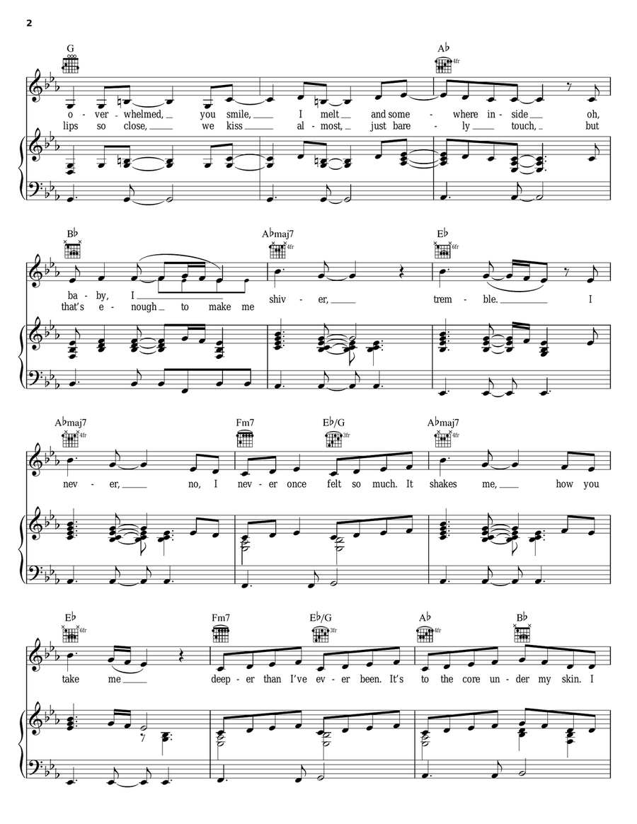 Shiver Piano, Vocal, Guitar scores gallery preview page 2