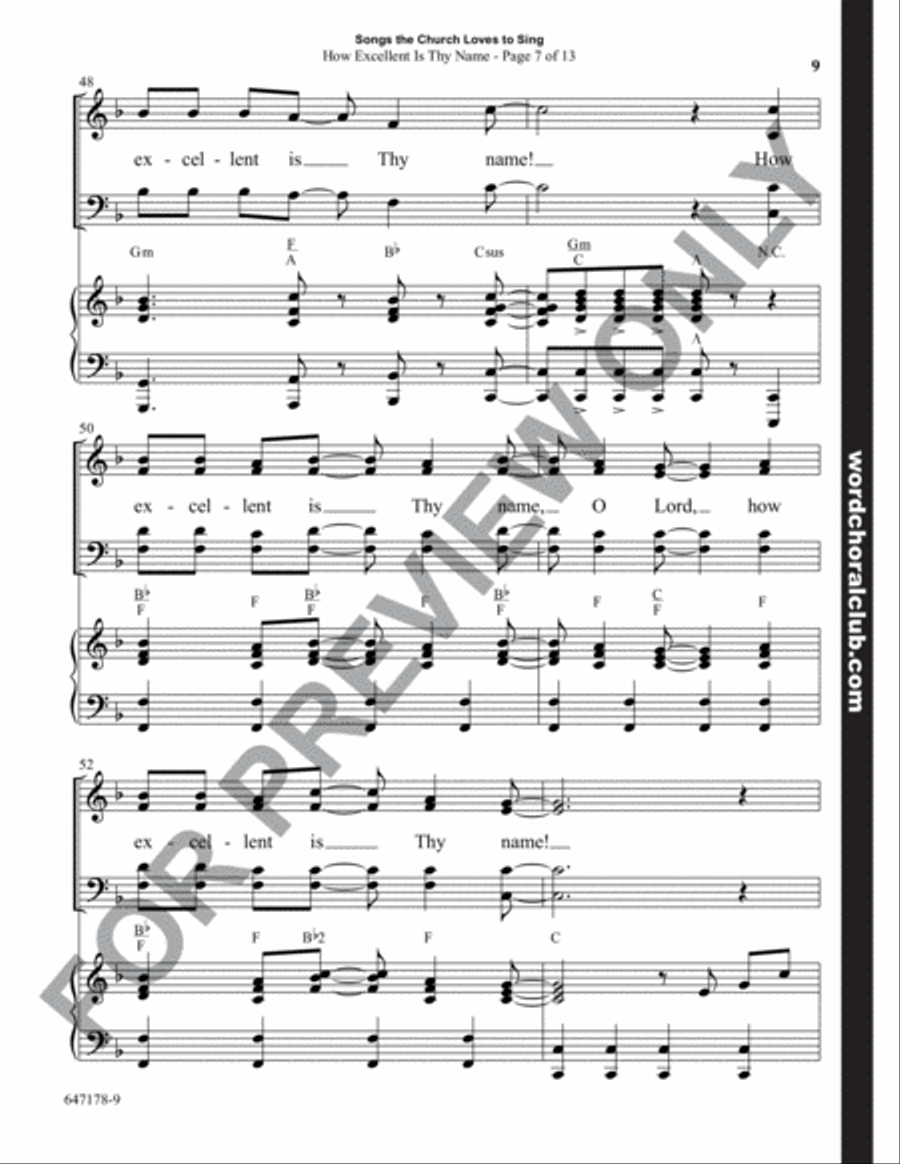 Songs the Church Loves to Sing - Choral Book 4-Part scores gallery preview page 10