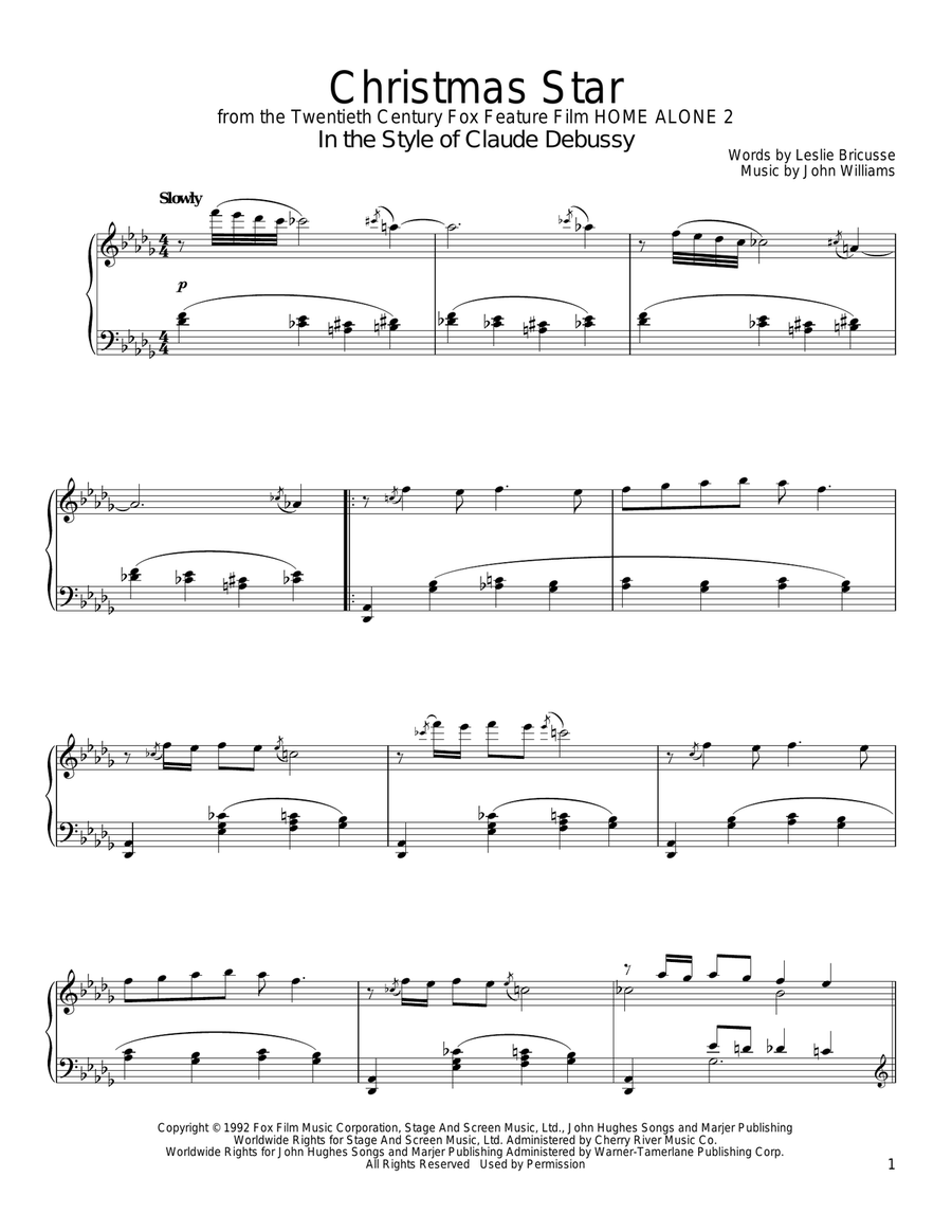 Christmas Star (from Home Alone 2) (in the style of Debussy) (arr. David Pearl) Piano Solo scores gallery preview page 1