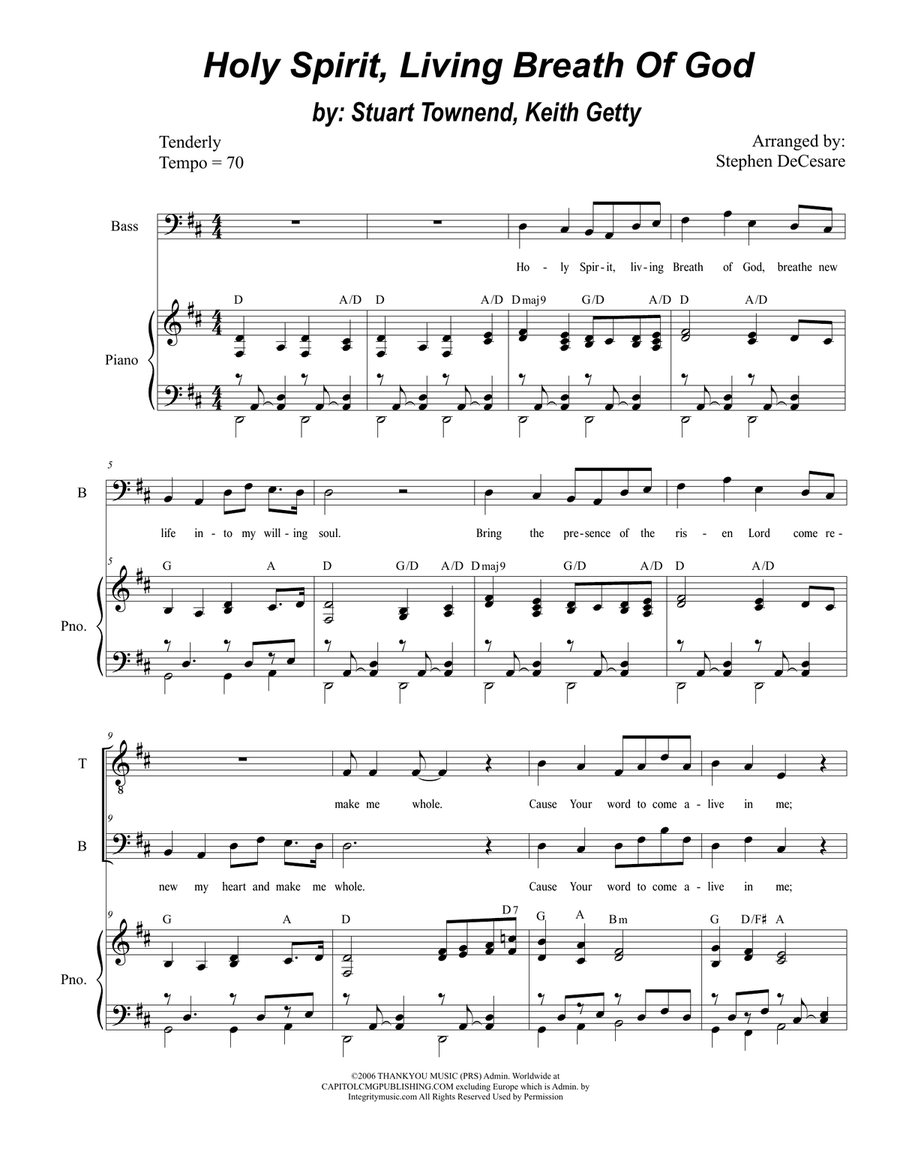 Holy Spirit, Living Breath Of God TB scores gallery preview page 1