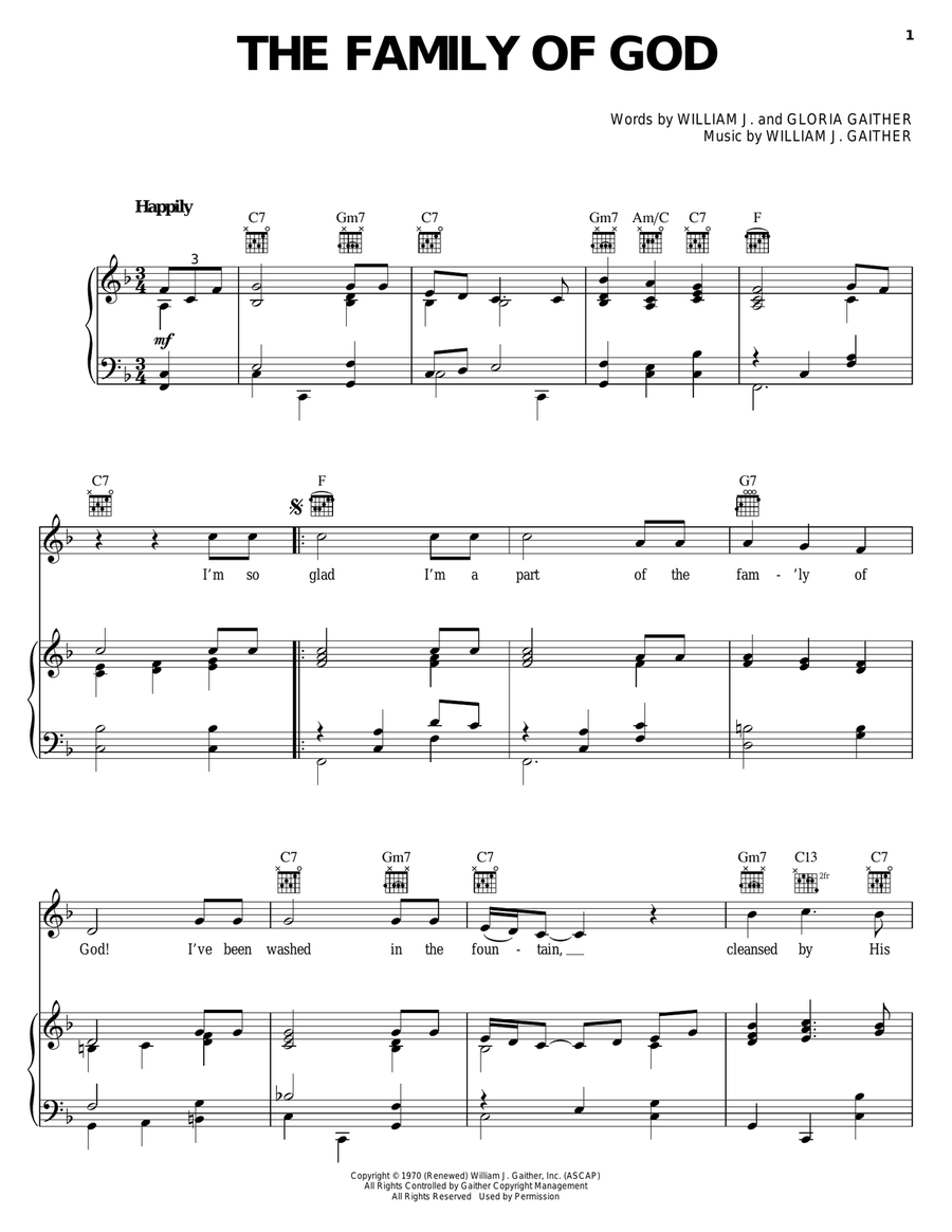 The Family Of God The Family Of God Guitar scores gallery preview page 1