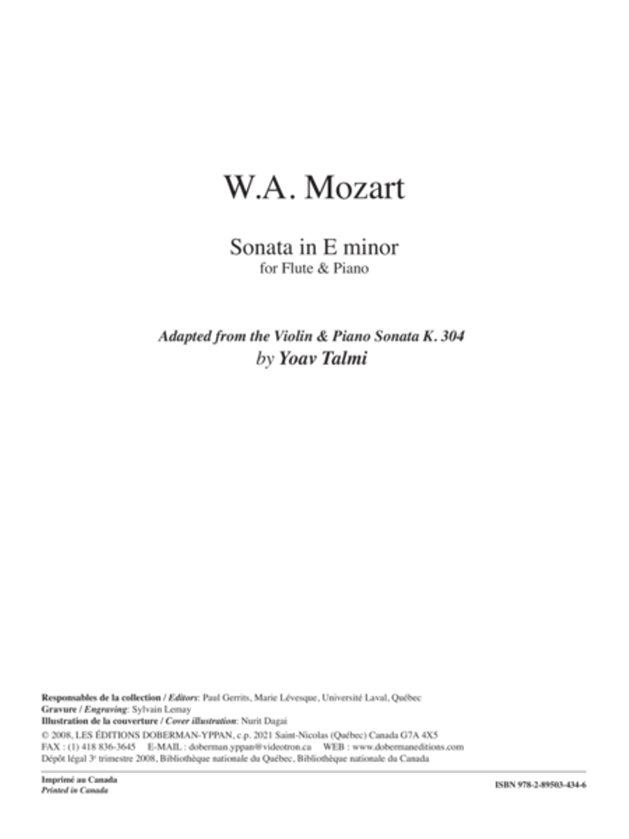 Sonata in E minor Flute Solo scores gallery preview page 1