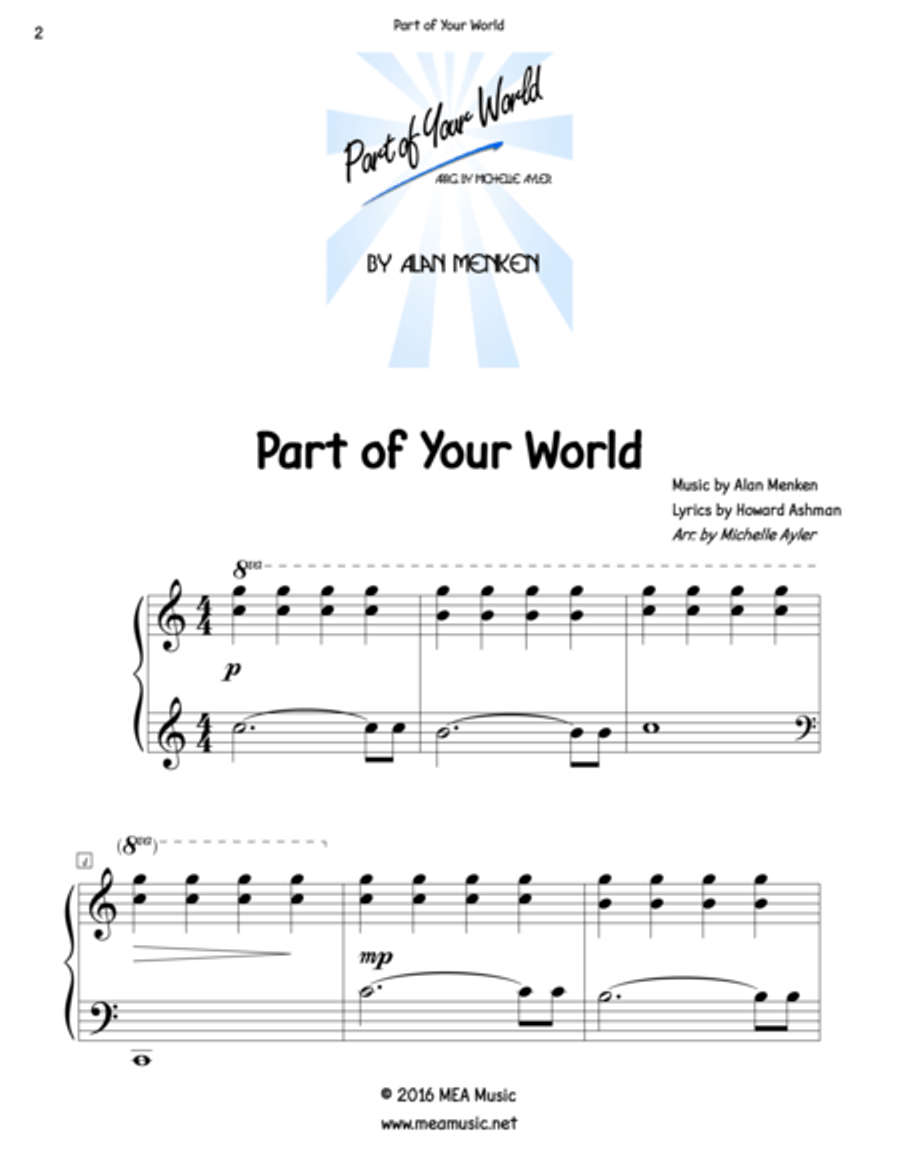 Part Of Your World Piano Solo scores gallery preview page 2